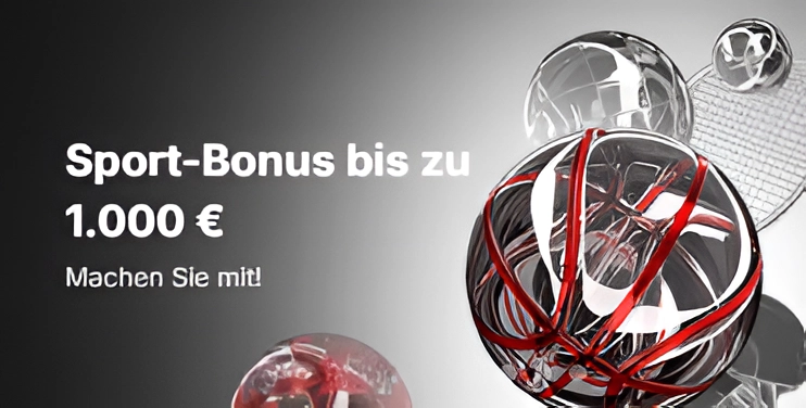 Mobiler Sportwetten-Banner mit Sportbonus bis zu 1.000 € im Vulkan Spiele Casino