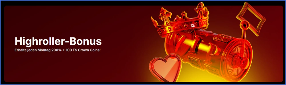 Highroller-Bonus im Vulkan Spiele Casino mit 200 % Bonus und 100 Freispielen