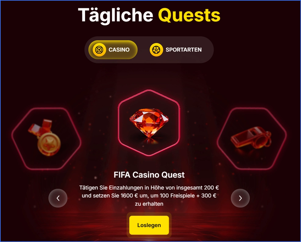 Tägliche Quests und Missionen im Vulkan Spiele Casino