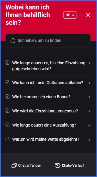 Hilfecenter und Live-Chat im Vulkan Spiele Casino