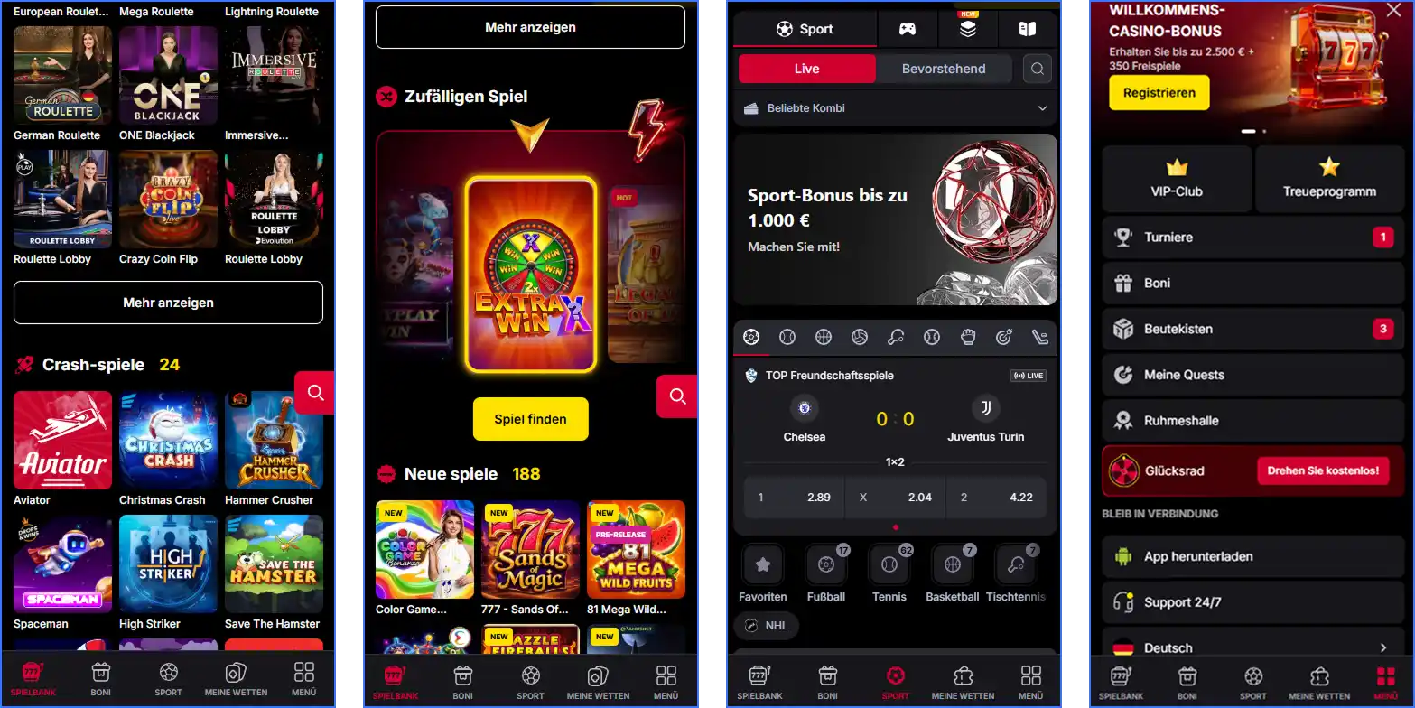 Mobile Version des Vulkan Spiele Casinos auf Smartphone