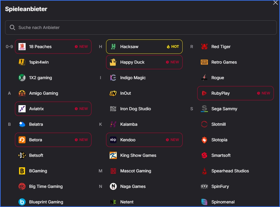 Spielanbieter im Vulkan Spiele Casino mit Pragmatic Play, NetEnt, BGaming, Betsoft und weiteren Studios